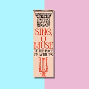 May include: A vintage book cover with a peach background and black and white illustrations. The title is "Sing, O Muse" and the subtitle is "Of the Rage of Achilles".