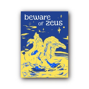 Attenti a Zeus 5 X 7 Stampa artistica Cartolina del mito greco