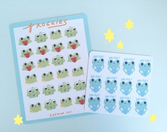Frog Planner Stickers| Sticker Bundle | Froggy Stickers | Drinking Water Sticker | Bullet Journal Stickers