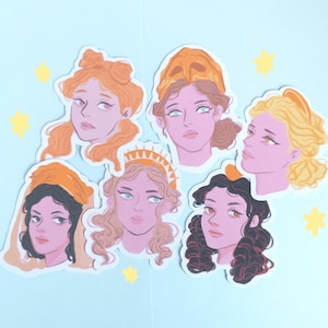 Pack d'autocollants Déesse grecque | Stickers mythologie grecque antique | Stickers classiques | Mythologie