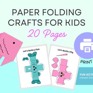 Papier Falten Handwerk für Kinder - 20 Seiten | Grundschule Handwerk | Vorschulhandwerk | Bastelideen für Kinder | Digitaler Download | Papierkunst