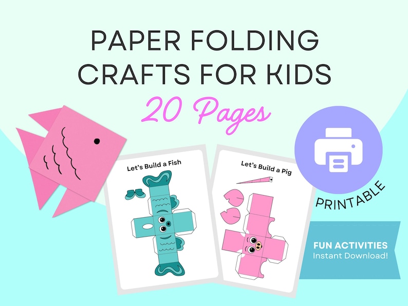Paper Folding Crafts for Kids - 20 Pages | Homeschool Crafts ...