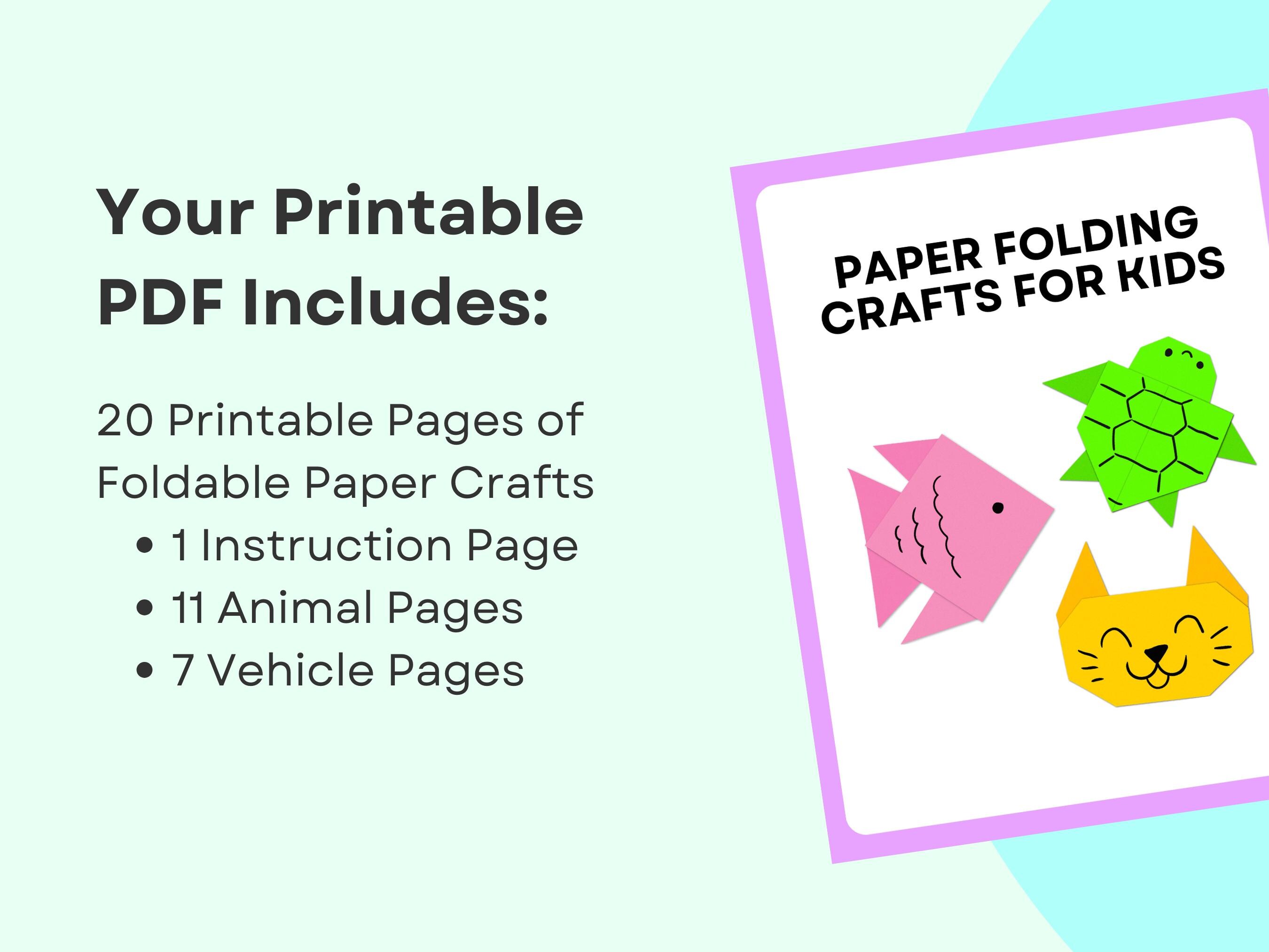 Paper Folding Crafts for Kids - 20 Pages | Homeschool Crafts ...