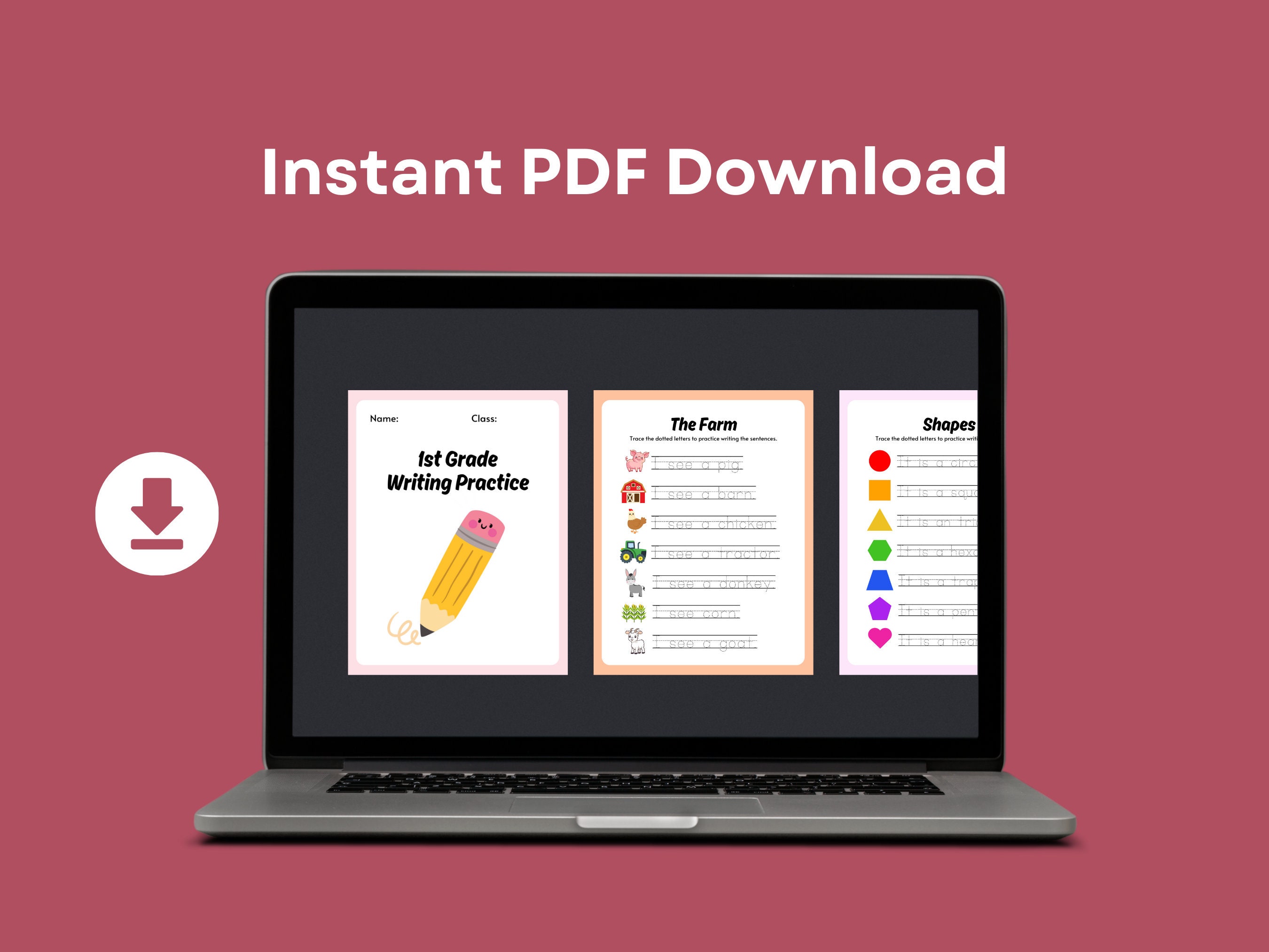 Writing Practice Printable Worksheets, First Second Third Grade ...