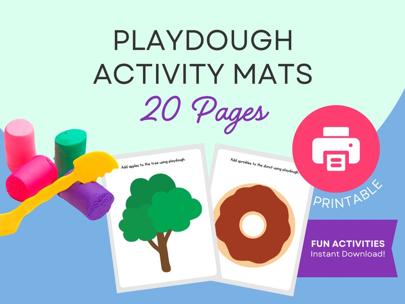 Printable Playdough Activity Mats