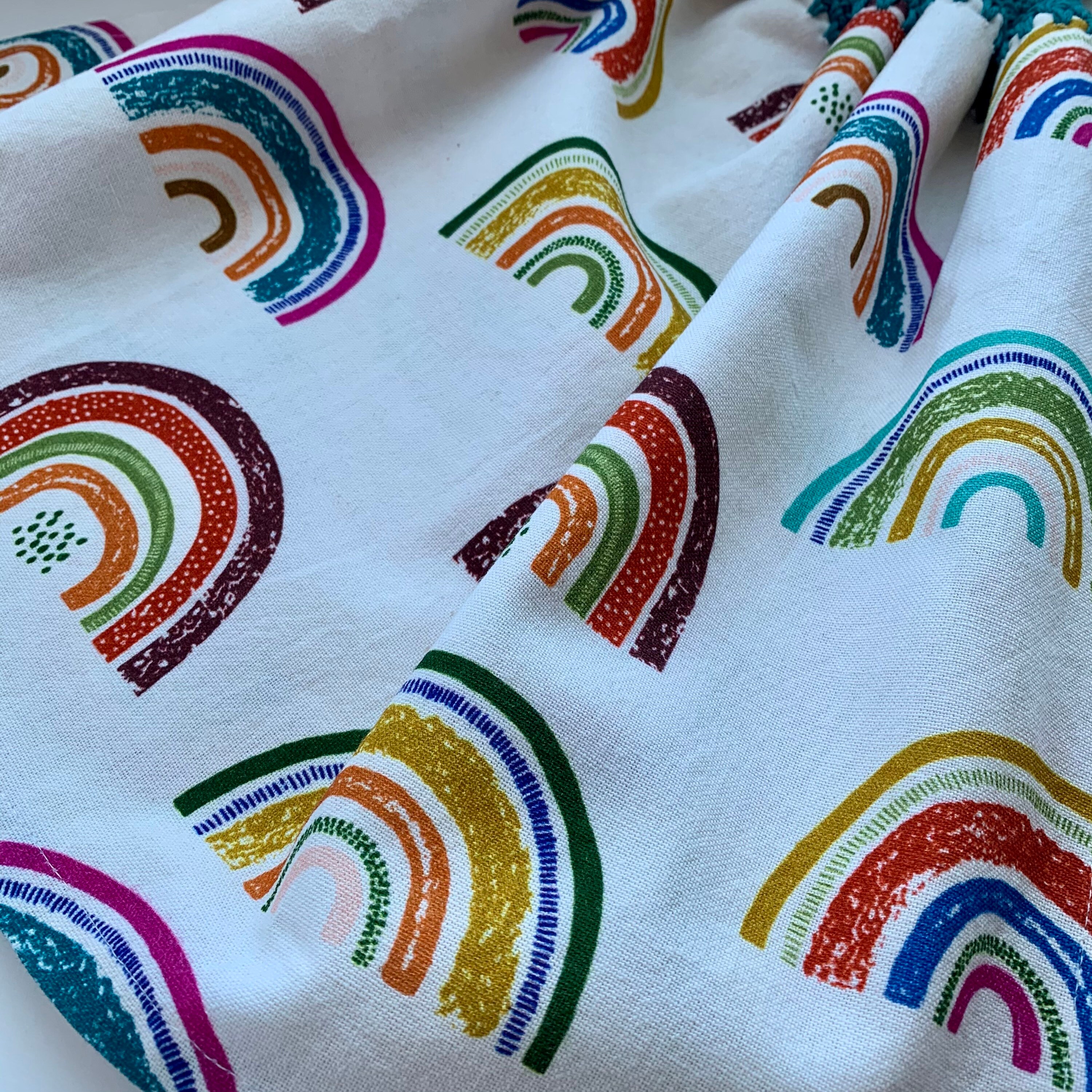 Crochet Hanging Towel with Rainbows Rainbow Kitchen Towel Etsy