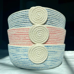 Coiled cotton rope bowls, Wedding gift, Mothers Day Gift, Catchall bowls, Christmas Gift,Home Decor, teacher gift, Farmhouse, Handmade USA