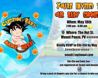 Dragon Ball Invite Etsy Dragon Ball Invite Etsy