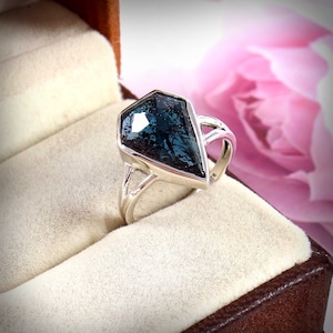 Natual Moss Indigo Kyanite Fancy ring Gemstone Rose 925 Silver Ring Hand Made Fancy Ring For Good Quality Making For Speclist Bengal Worker