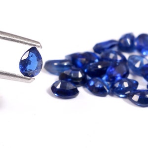 Napali Blue Kyanite Pear Shape Pear loss Gemstone, Faceted Natural kyanite Gemstone !! For Making Jewelry 3x4 MM good quality measure stone