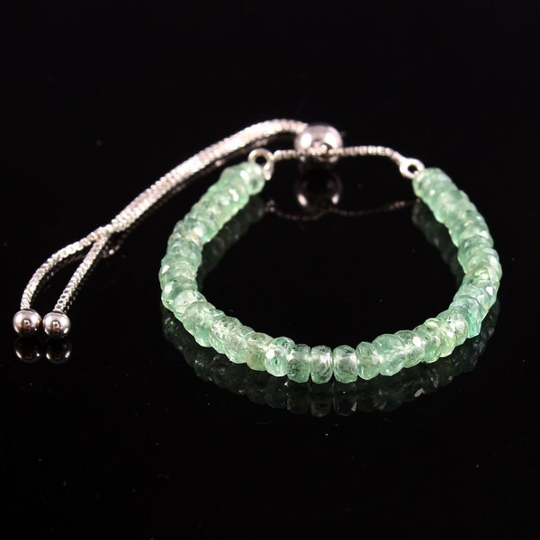 Natural Green kyanite beads Bracelet 925 Sterling Silver Bracelet Measurements: adjustable 15cm - 22cm Tennis Bracelet | Bracelets for Women