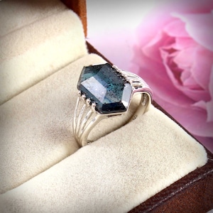 Natual Moss Indigo Kyanite Fancy ring Gemstone Rose 925 Silver Ring Hand Made Fancy Ring For Good Quality Making For Speclist Bengal Worker