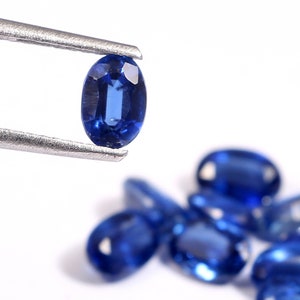 6x4 mm Blue Kyanite Gemstone, Precious Quality Kyanite Oval Shape Gemstone For Making Jewelry, Loose Gemstone