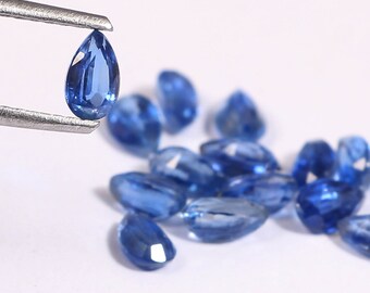 AAA Blue Kyanite Pear Gemstone, Faceted, 3x5 mm