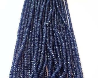Natural Blue Kyanite Faceted Beads Strand (3-5mm), 16 Inch Length