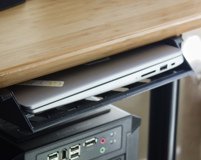 Under Desk Laptop Storage Shelf Custom Fit to Your Laptop Etsy