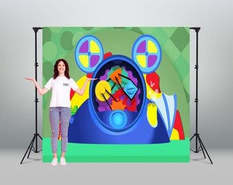 Vinyl Banner Birthday  Club House / Telon de Fondo Casa/ Birthday Party Decoration  Club House Tool for my kids