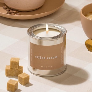 Coffee Cream | Coffee + Clove + Vanilla | Coffee Cream Scented Soy Candle | Minimalist Home Decor | Non-Toxic Vegan Christmas Gift