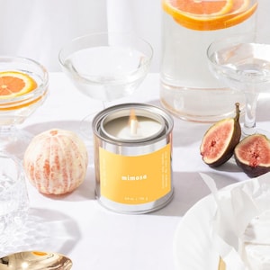 Mimosa | Orange + Grapefruit + Mangosteen | Scented mimosa Soy Candle | Minimalist Home Decor | Non-Toxic Vegan Christmas Gift