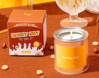 Honey Nut | Honey + Vanilla + Milk | Scented Foodie Breakfast Soy Candle | Minimalist Home Decor | Non-Toxic Gift | Honey Nut Cheerio Candle