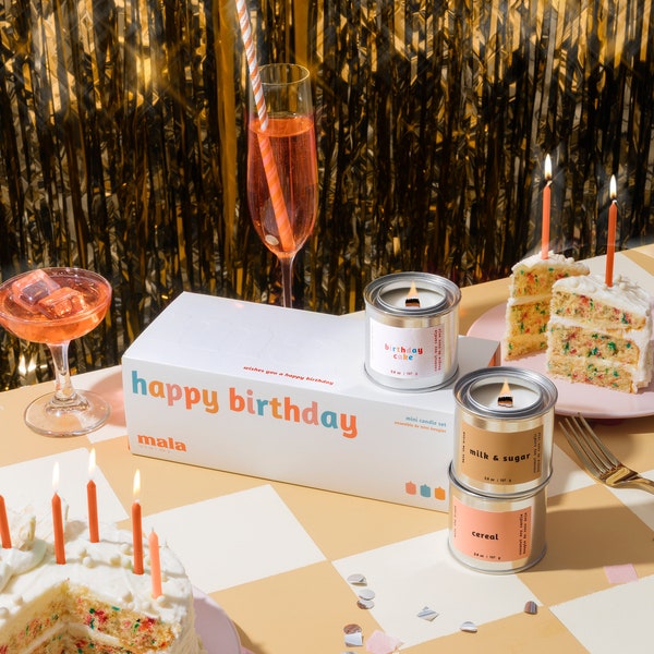 Happy Birthday Candle Gift Set | Celebration Gift | Candle Gift Set | Non-Toxic | Vegan | Gift | Birthday Gift