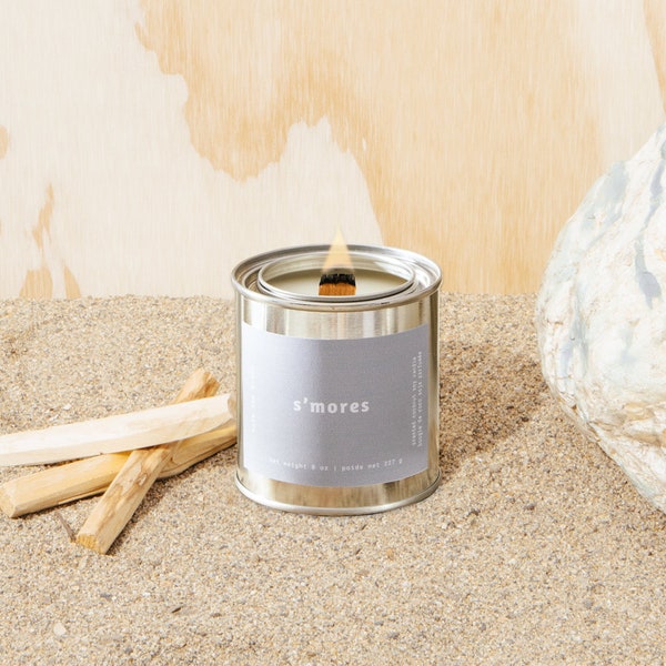 S'mores | Clove + Rosewood + Cedarwood | Scented Foodie Soy Candle | Home Decor | Non-Toxic Vegan Gift | Summer Bonfire Beach Candle