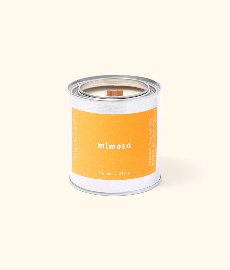 Mimosa Orange Grapefruit Mangosteen Scented mimosa Soy Candle Minimalist Home Decor Non-Toxic Vegan Gift image 3