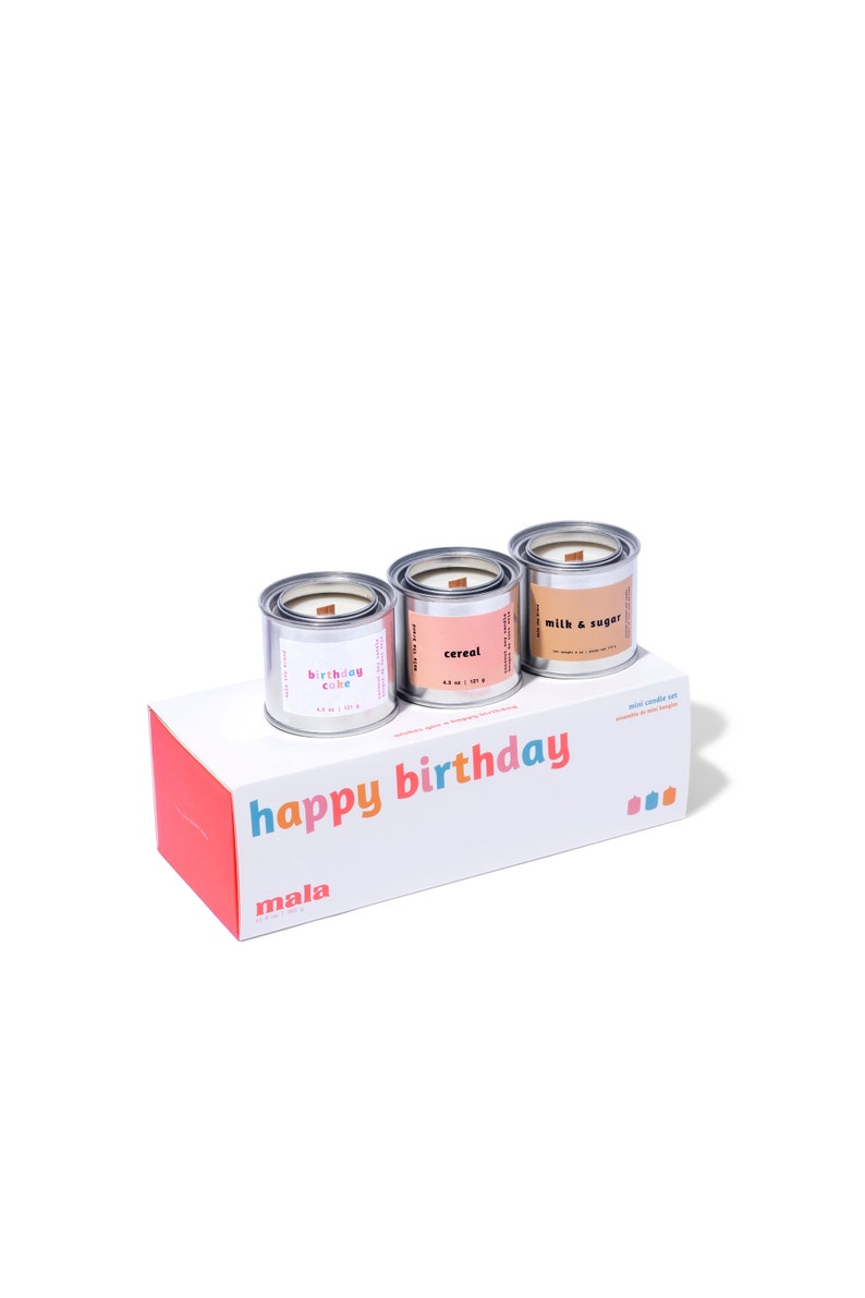 Happy Birthday Candle Gift Set Celebration Gift Candle Gift Set Non-Toxic Vegan Gift Birthday Gift image 2