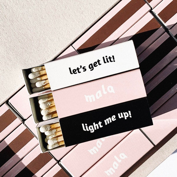 Match Box | Cute Gift Idea | Light Me Up | Let's Get Lit | Wedding Favours |  Custom Match Box | Matches | Match Set | Candle Matches
