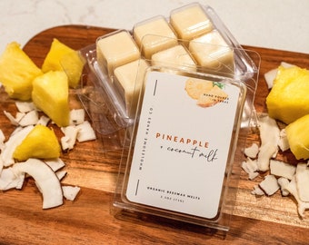 Pineapple And Coconut Milk Wax Melt, Non-Toxic 100% Organic Beeswax, Phthalate Free, Handmade, Strong Scented, Essential Oils