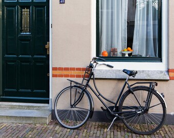 Holland Netherlands Photography, Bicycle, Street, Door, Village, Urban Travel Photography, Wall Art, Home Decor