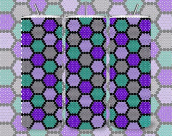 Hexagon Strass Becher Vorlage | 20 Unzen Skinny Bling Wrap | Digitaler Download | 20ss 5 mm Design