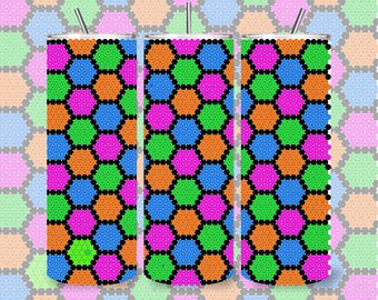 Hexagon Strass Becher Vorlage | 20 Unzen Skinny Bling Wrap | Digitaler Download | 20ss 5 mm Design