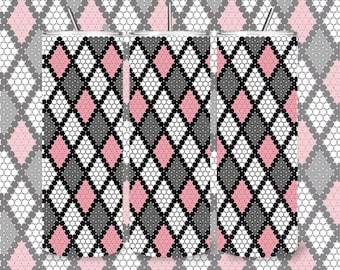 Argyle Rhinestone Tumbler Template | 20oz Skinny Bling Wrap | Digital Download | 20ss 5mm Design