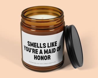 Candela per proposta di matrimonio da damigella d'onore, regalo per proposta di matrimonio da damigella d'onore, candela profumata alla soia, profuma come se fossi una damigella d'onore.