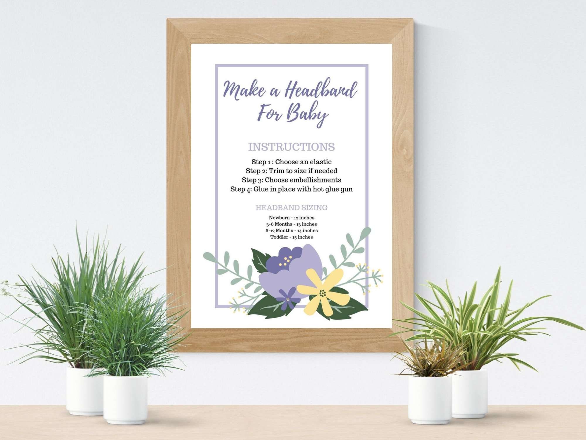 Baby Shower Headband Making Station Sign Printable Digital | Etsy