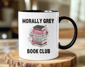 Taza del club de lectura Moralmente Gris, Taza para amantes de los libros de romance oscuro, Taza para amantes de los libros, Regalo picante para el club de lectura, Regalos obscenos para el club de lectura, Regalo para amantes de los libros