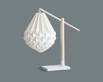 Lampe de table origami | Pied de lampe de table en bois pour abat-jour origami
