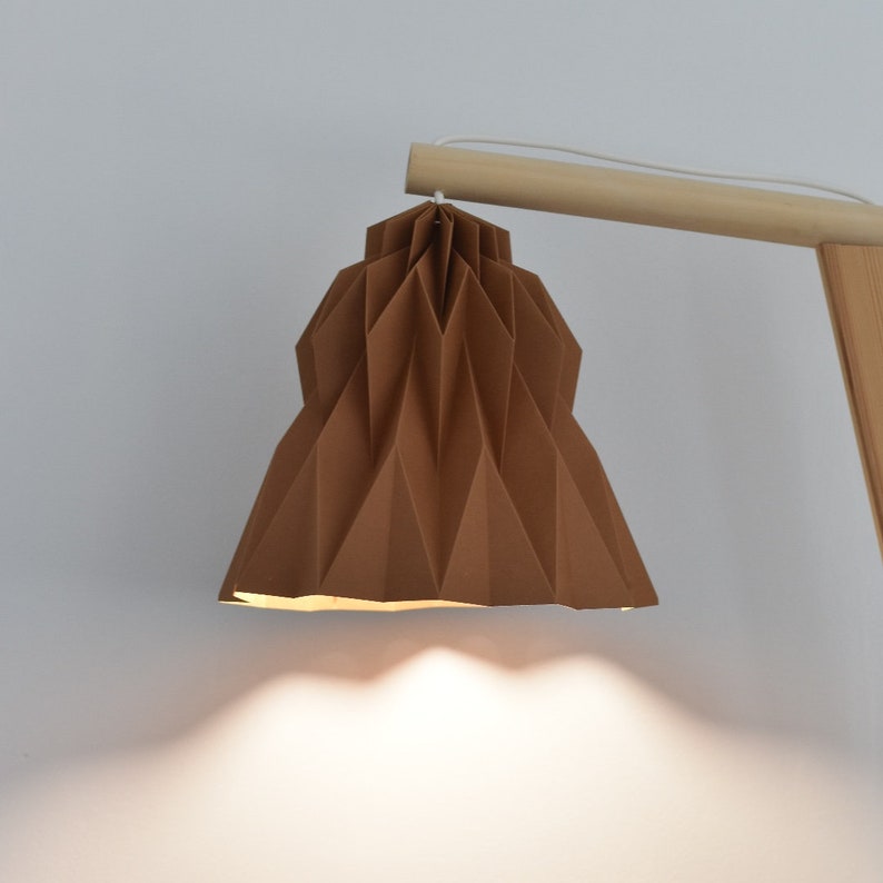 Bisque Origami Paper Lampshade Luma Amaryl pendant light for modern decorative lighting image 4