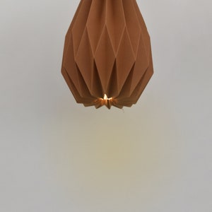 Origami Paper Lampshade bisque teardrop pendant light for Nordic minimalist home decor image 4