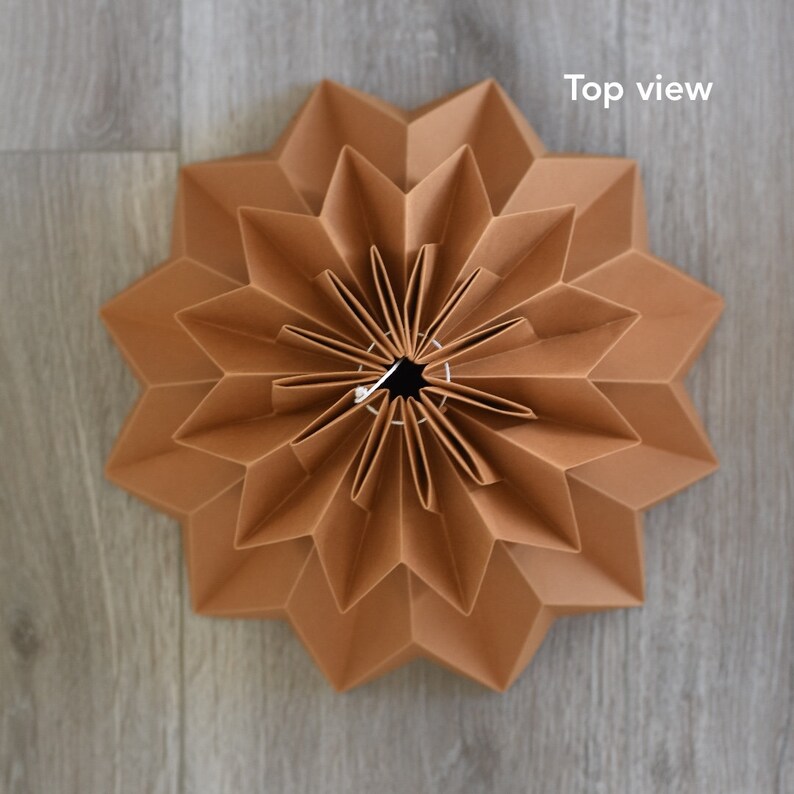 Bisque Origami Paper Lampshade Luma Amaryl pendant light for modern decorative lighting image 6