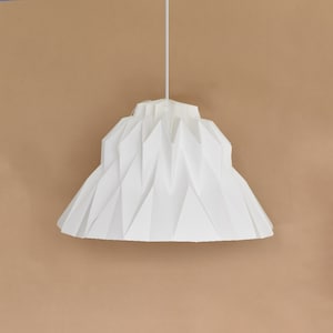 Large origami paper lampshade | Luma Cheryl white pendant light for modern decorative lighting