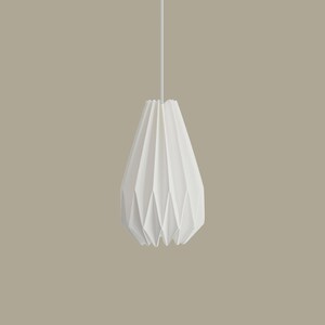 Origami Paper Lampshade bisque teardrop pendant light for Nordic minimalist home decor White