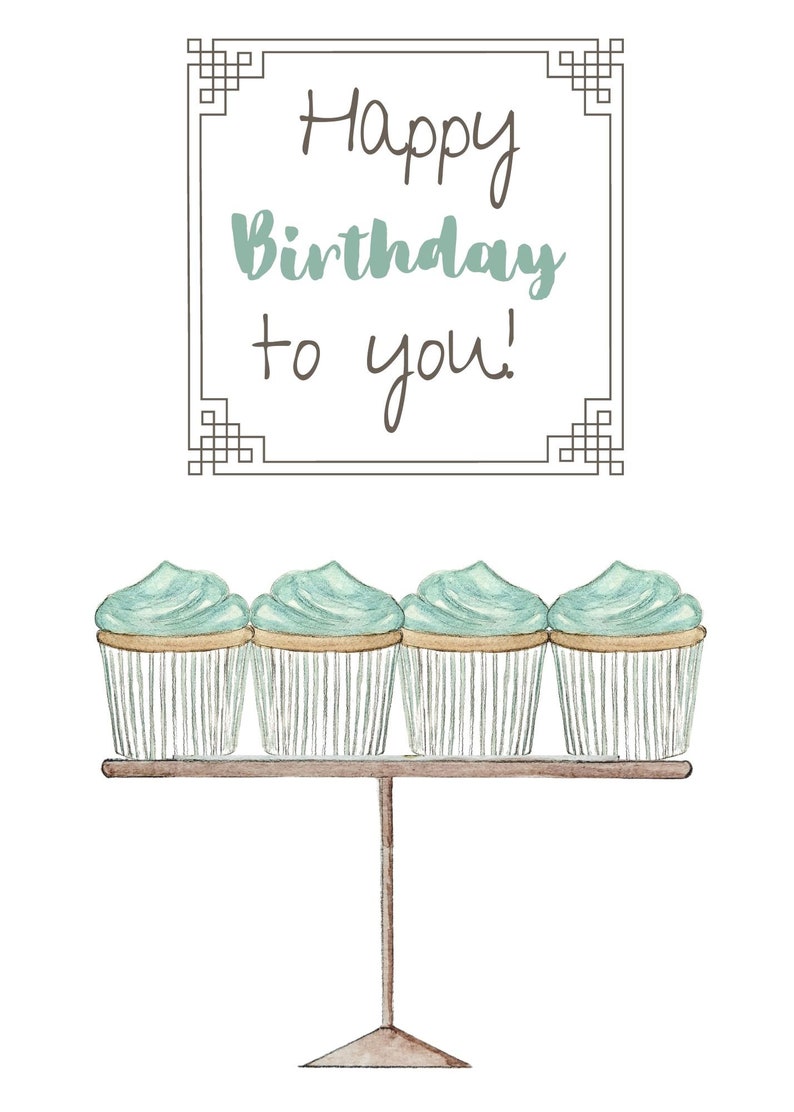 Birthday Cake Cards PRINTABLE* Set of 4