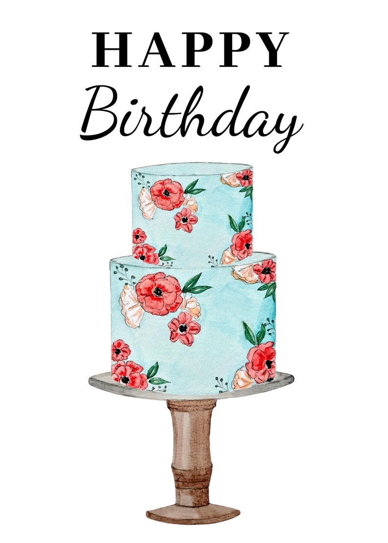 Birthday Cake Cards PRINTABLE* Set of 4