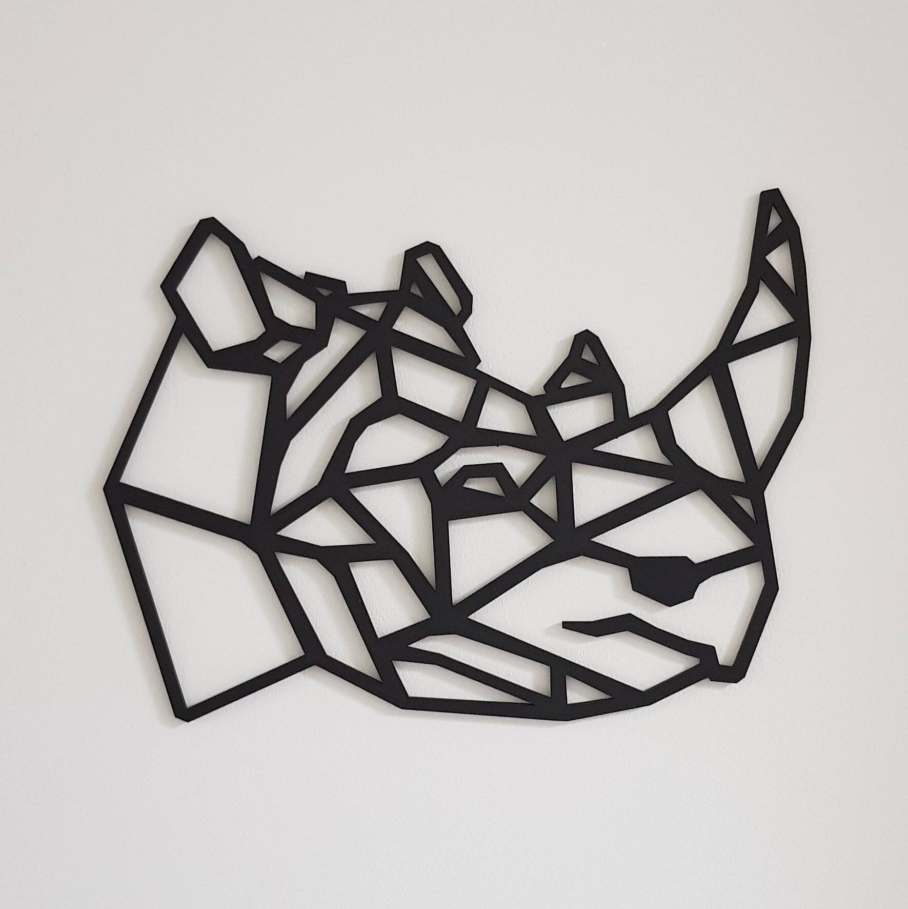 Rhino Wooden Wall Art Geometric various colours 20 60cm Etsy