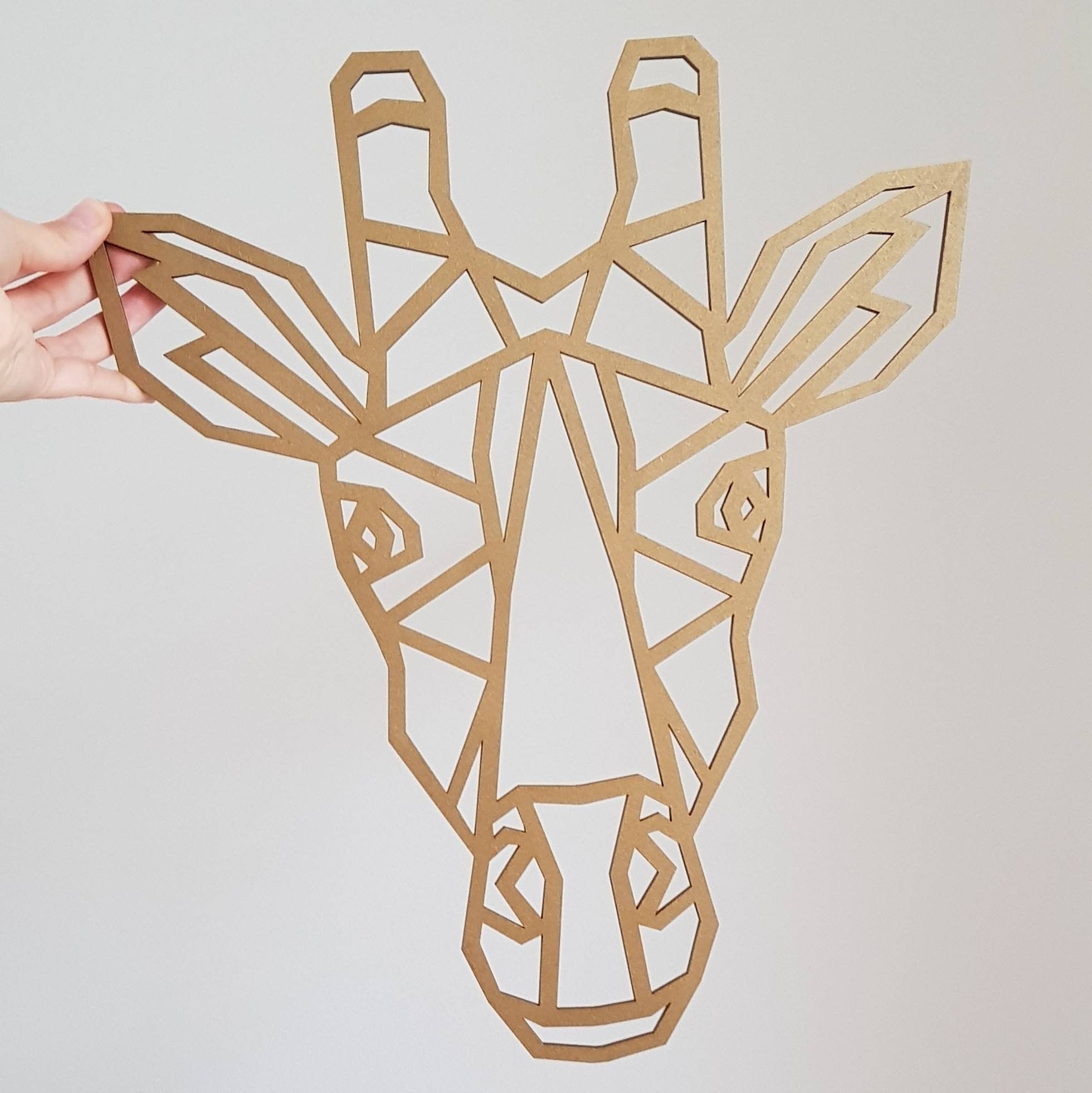 Giraffe Head Decor Wooden Geometric Art Safari Theme Etsy UK