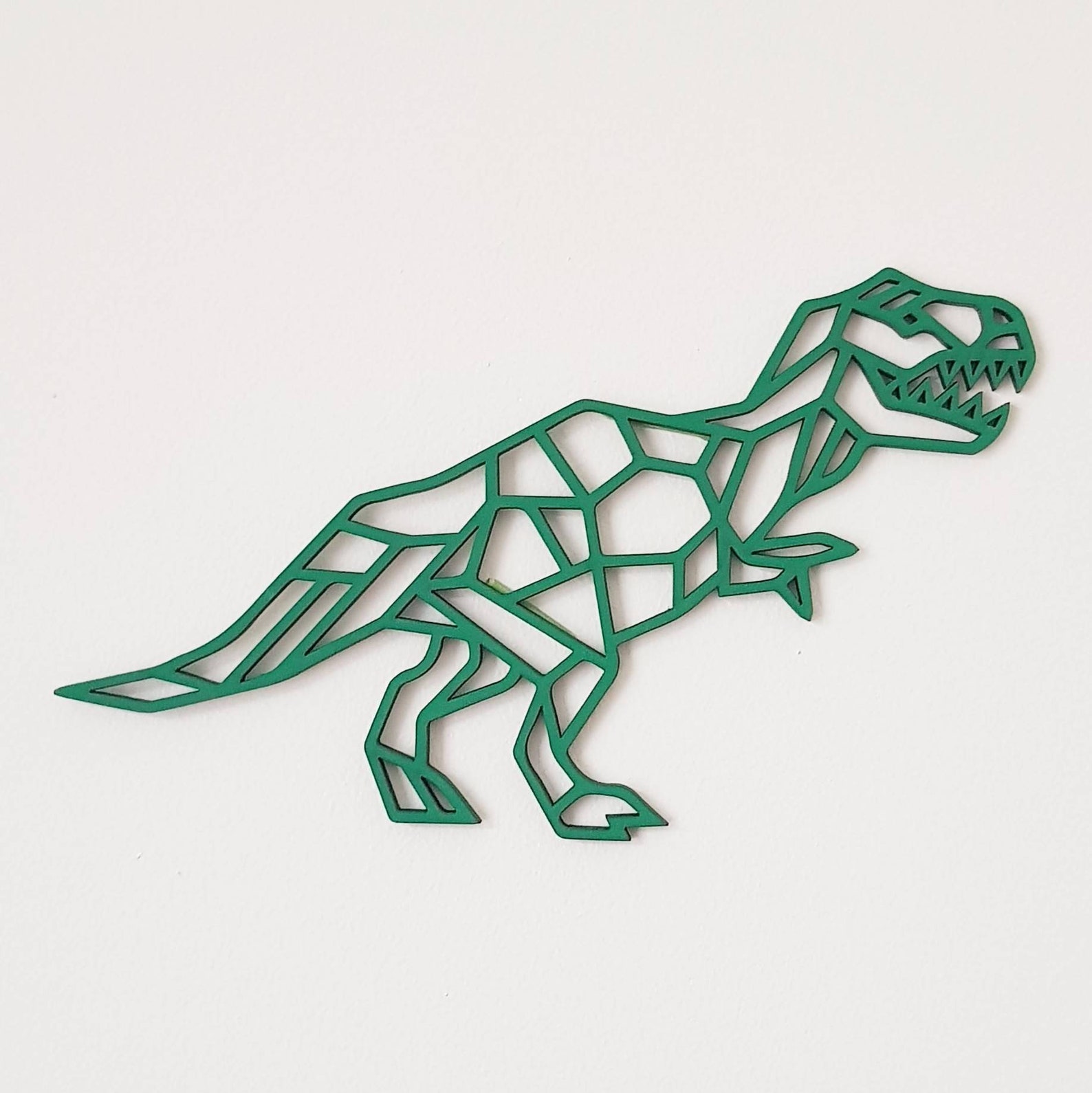 Geometric Dinosaur TRex Wall Art 4 x 20cm Wooden Etsy