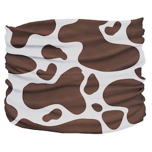 Dog Neck Gaiter, Small and Large breeds, No tying Easy Pull On Snood Calming Scarf Soft lightweight, comfortable. Cowhide Brown