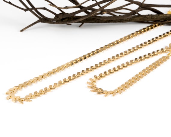 Gold Necklace/Chevron Gold set/ Gold Chevron Bracelet/Fishbone Bracelet/Choker Necklace/Layering Necklace/Arrow Bracelet/Valentine’s special